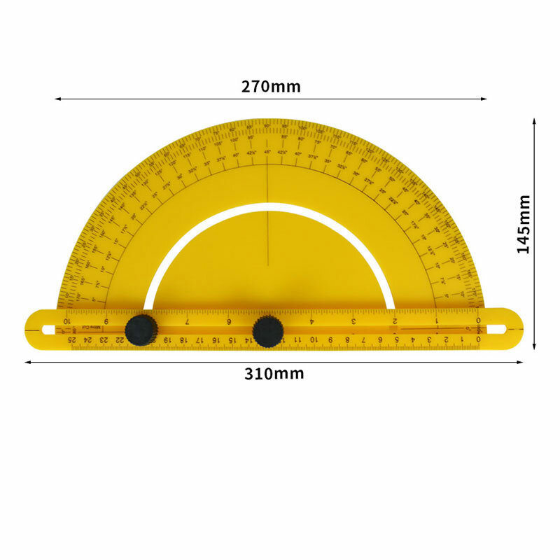 Угломер-транспортир, многофункциональный, полукруглый, 180 °, для измерения рисования, линейка; Деревообработка