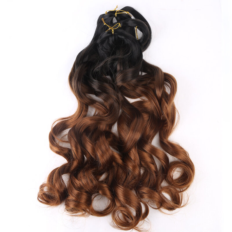 Francuskie kręcone szydełkowe włosy plecione syntetyczne luźne falowe Ombre włosy dla kobiet spiralne loki wstępnie rozciągnięte przedłużanie włosów
