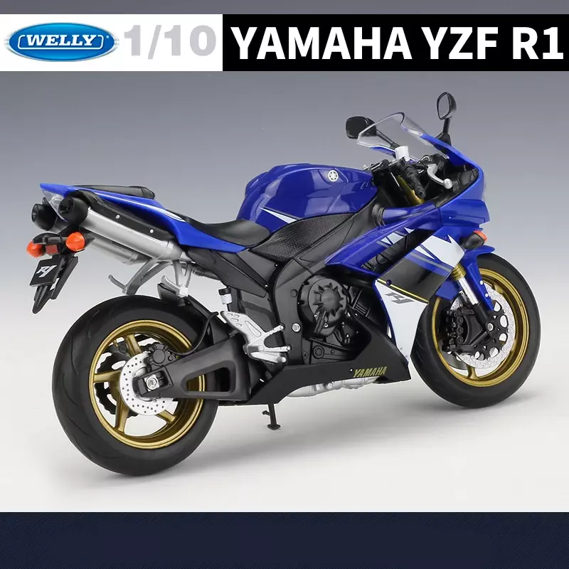 WELLY 1:10 야마하 YZF-R1 합금 레이싱 오토바이 모델 시뮬레이션, 다이캐스트 금속 오토바이 모델 컬렉션, 어린이 장난감 선물