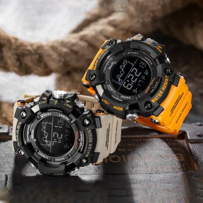Smael Männer Outdoor Sport wasserdichte leuchtende runde Zifferblatt elektronische Armbanduhr