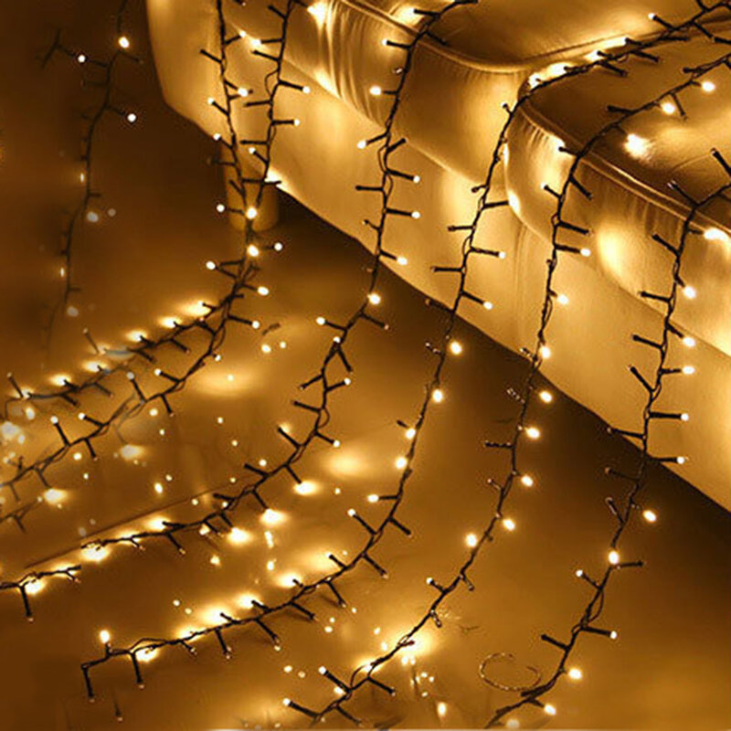 Guirnalda de luces LED para exteriores, guirnalda de luces de hadas para fiesta, boda, árbol, decoración de jardín, 8 modos, 10/20/30M