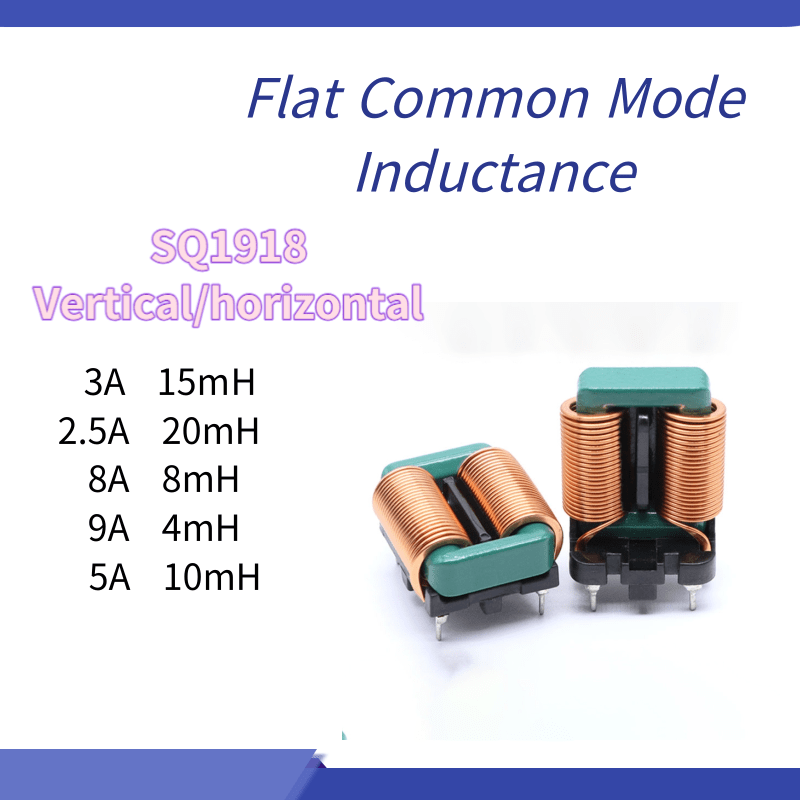 2pcs/Lot Common Mode Inductance SQ1918 4MH/8MH/10MH/15MH/20MH Vertical/Horizontal EMI Filtering Flat Wire Inductance Coil