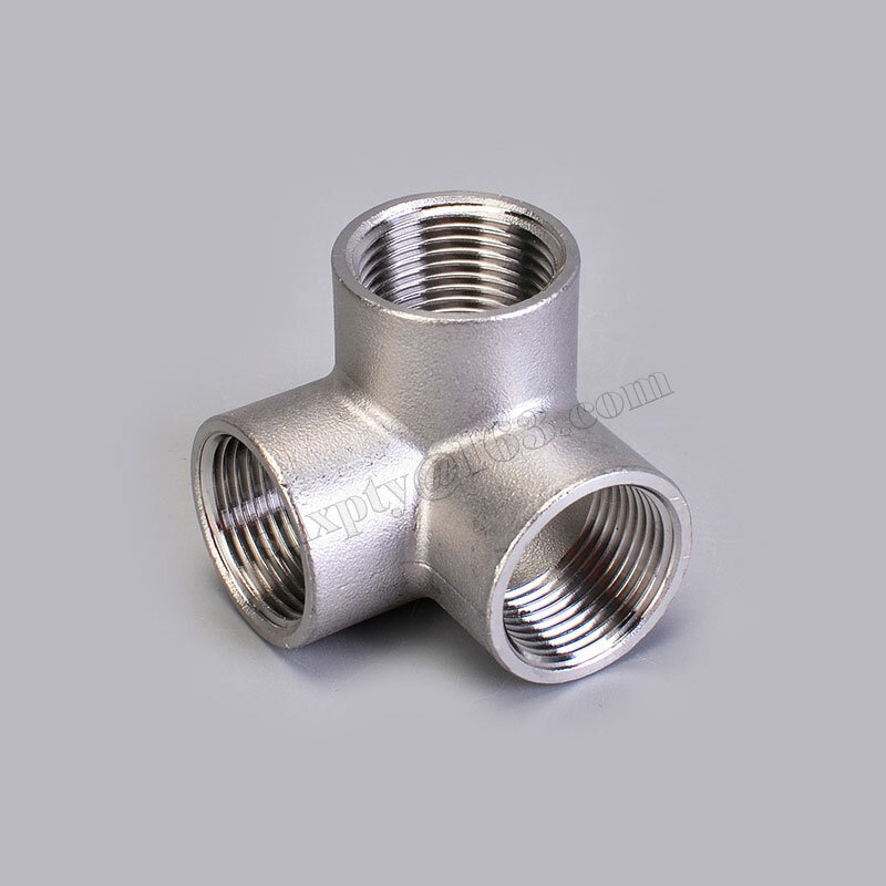 1/2" 3/4" 1" Stainless Steel F-F-F Three Dimensional Tee SS304 Female BSP BSPT NPT Thread Connector Pipe Fitting 3 way