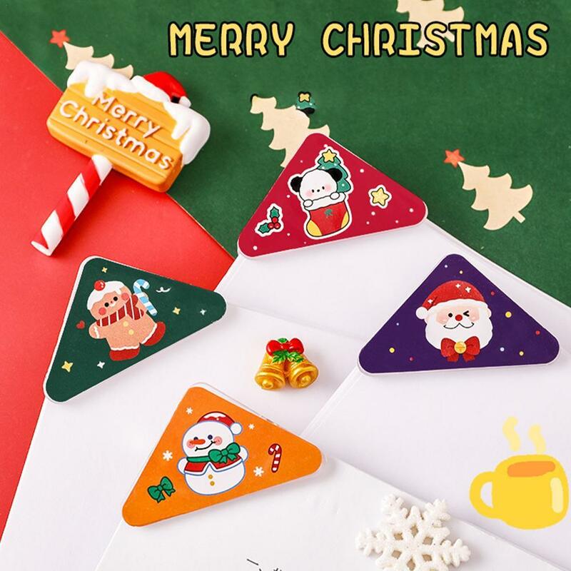 1 szt. Papier świąteczny klipsy trójkątny narożnikowy Kawaii plik do zaznaczania stron zdjęcie Boże Narodzenie zacisk biurowe
