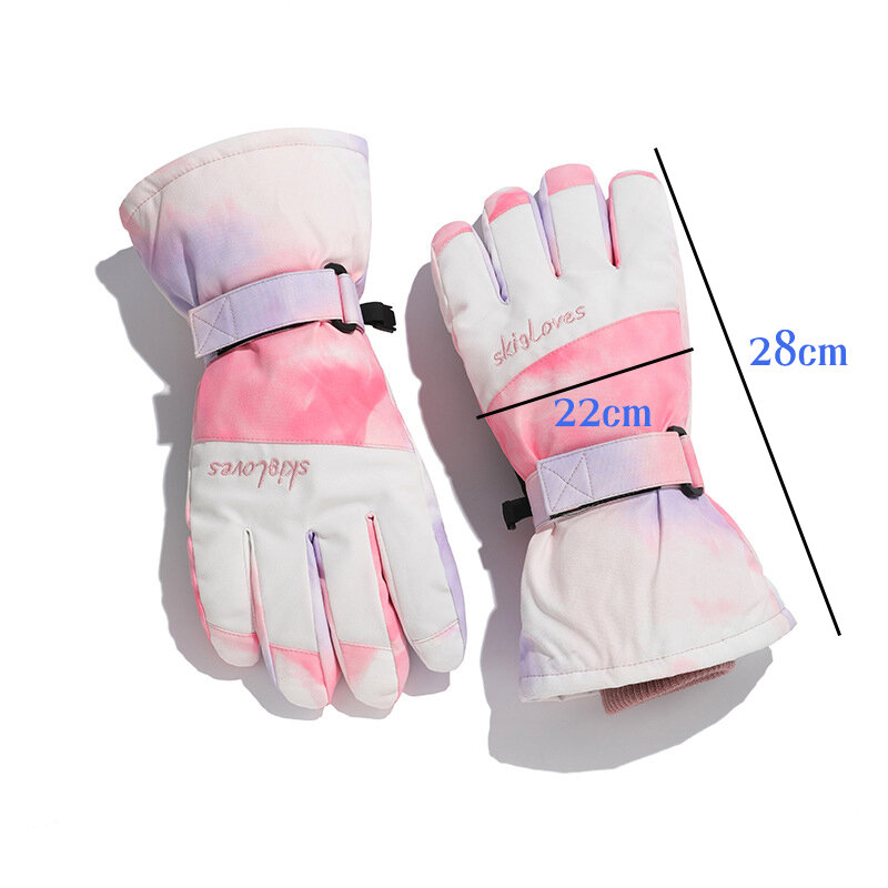 Зимние лыжные перчатки, женские перчатки, зимние ветрозащитные сохраняющие тепло велосипедные перчатки для сенсорных экранов
