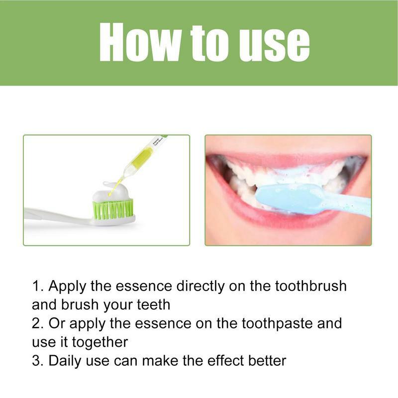 10 Stück natürliche Minze Geschmack Zahn aufhellung Essenz Mundpflege wirksam Flecken entfernen Zähne Reinigung Serum Ampulle Zahnpasta