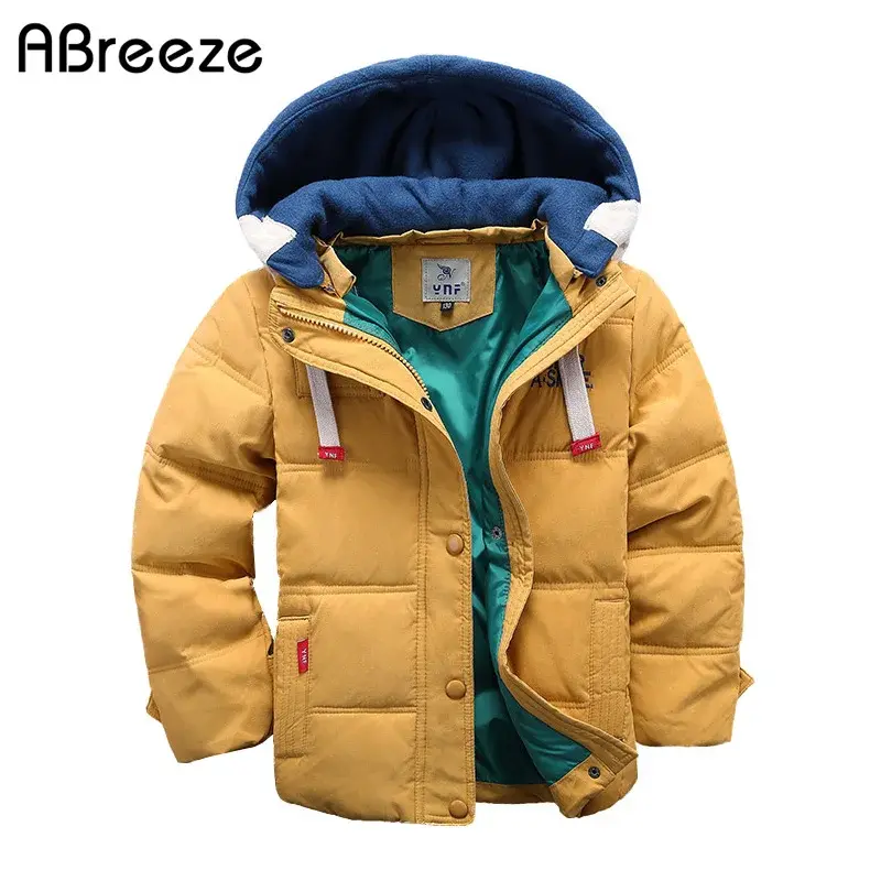 Abreeze Kinder Down & Parkas 4-10T Winter Kinder Oberbekleidung Jungen Casual Warm Mit Kapuze Jacke Für Jungen Solide jungen Warme Mäntel