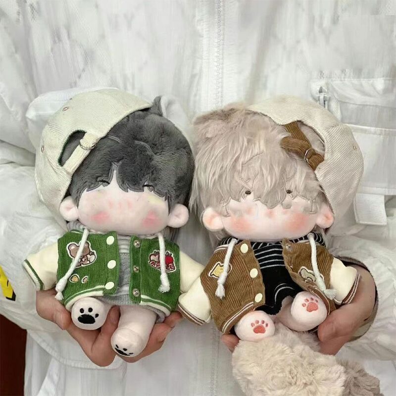 20cm Fashion Doll Clothes Cartoon Pattern Jackets Baseball Uniform Cotton Stuffed Dolls Playing House Toy DIY Doll Accessories
