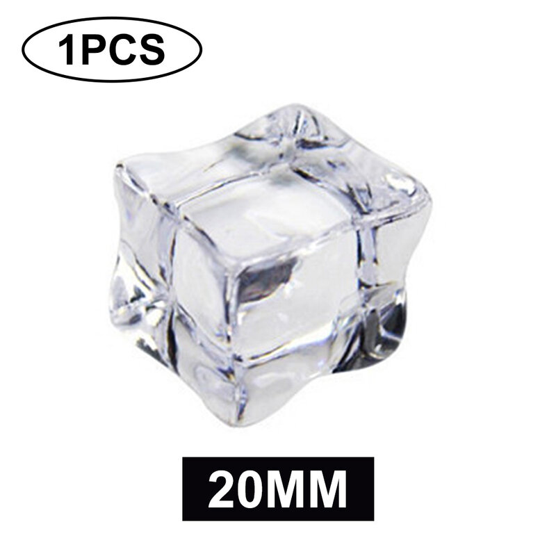 Cubos de gelo falsos acrílicos para enchimentos de vasos, cristal esmagado, decoração do casamento, adereços de fotografia, 20 mm