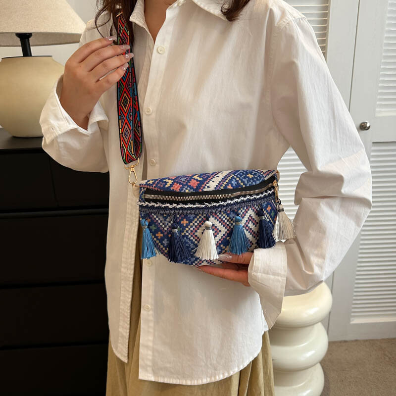 Nylon Taillen taschen Damen Taschen zum Verkauf hochwertige Quaste Patchwork Taillen packungen Freizeit vielseitige Folk-Custom Pochete