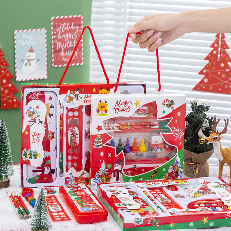 เครื่องเหลาดินสอสำหรับเด็กประถมดินสอกล่องดินสอยางลบดินสอสีอุปกรณ์เครื่องเขียนสำหรับเทศกาลคริสต์มาส