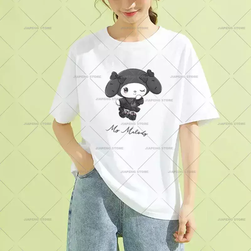 แฟชั่น Kuromi Lolita สไตล์แพทช์รีดบนความร้อนสำหรับเสื้อผ้าเด็กผู้หญิง Hello Kitty Cinnamoroll สติกเกอร์พิมพ์ความร้อน DIY