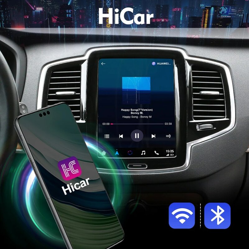 ISUDAR bezprzewodowy moduł Carplay dla Volvo XC90/XC60/XC40/S90/S60/V90/V60 Carplay AI uaktualnienie Adapter Android Auto Hicar Bluetooth