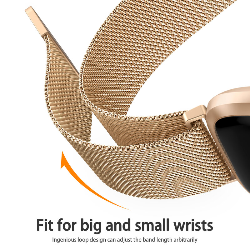 Bracelet magnétique en métal pour Fitbit Versa 1/Versa 2/versa 3/Versa 4, pour Fitbit Versa Lite/Sense 2