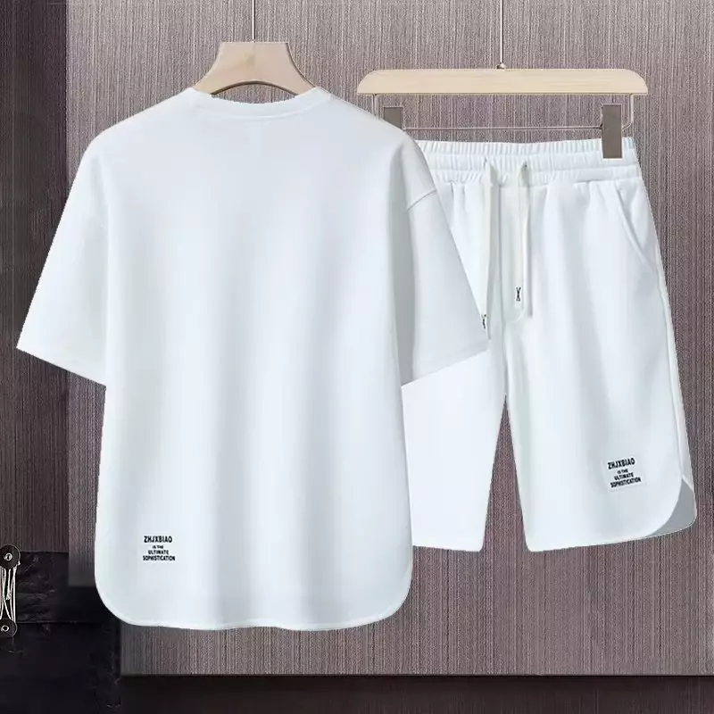 Herren zweiteiliges Set Sommer mode Kurzarm T-Shirt und Shorts lose koreanische Sets Männer Designer Kleidung Trainings anzüge