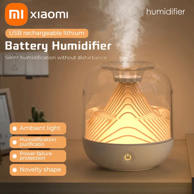 Xiaomi-Humidificadores difusores de aceites esenciales, humidificador de aire con luz LED nocturna, recargable por USB, portátil para el hogar y la Oficina, 2024