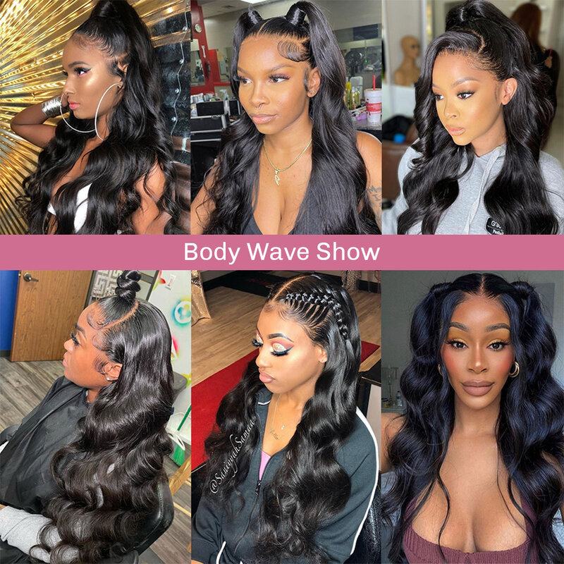 Perruque Lace Front Wig Body Wave Brésilienne Naturelle, Cheveux Humains, 13x6 HD, 13x4, Pre-Plucked, Densité 180, 40 Pouces, pour Femme