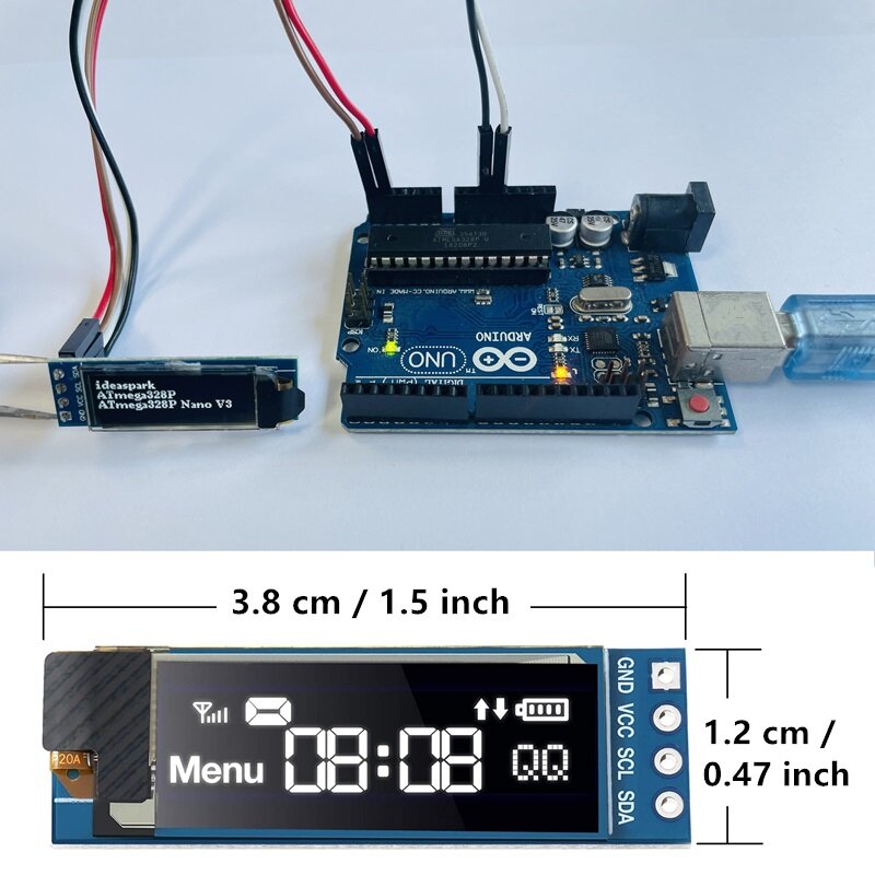 Модуль органического светодиода SSD1306 I2C IIC SPI, 4-контактный ЖК-дисплей 0,96 дюйма, желтовато-синий, белый, синий, для Arduino (без сварки)