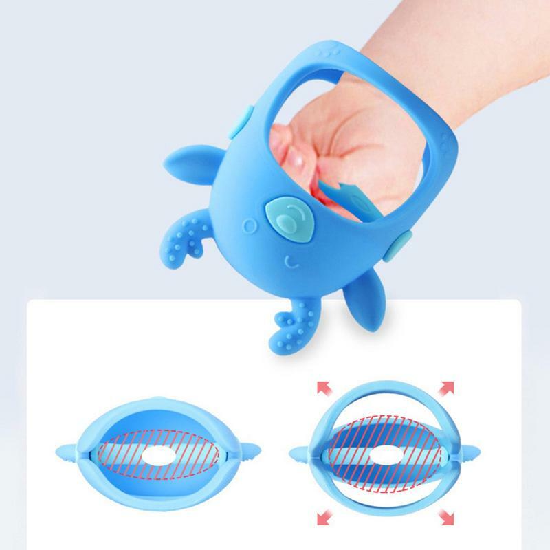 Infant Rattling Teether Silicone Deer-Shaped Teething Mitt Hand Pacifier For Breast Feeding Babies Infants Car Seat Toy For 48