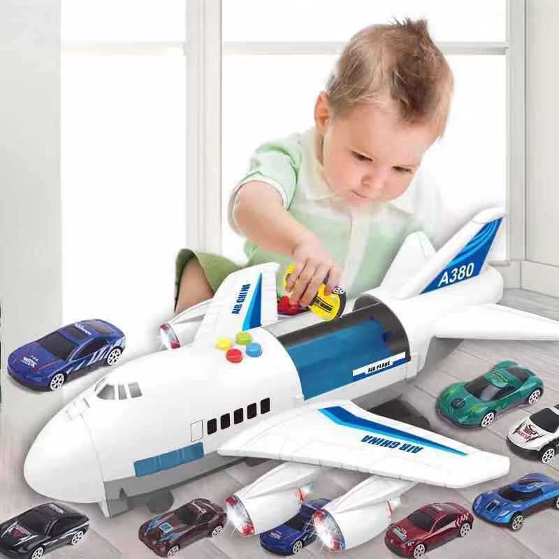 Kids Airplane Toys Deformation Music Simulation Track Inertia Toy Aircraft Passenger Plane Kids Airliner Toy Car Children's Gift
