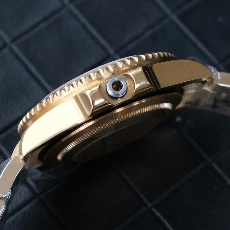Casing NH35 40mm baja tahan karat emas mawar gelang kristal safir untuk suku cadang Aksesori jam tangan gerakan mekanis Yacht NH36