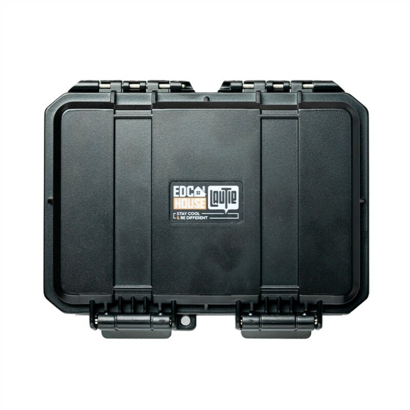 LAUTIE EDC caja de almacenamiento portátil, estuche giratorio impermeable, contenedor deslizante a prueba de golpes ABS