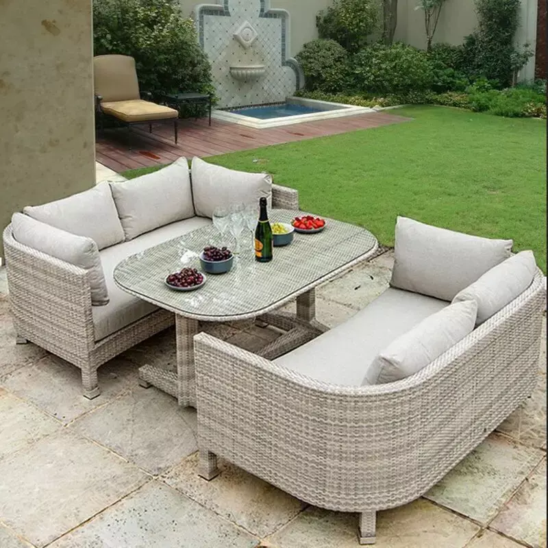 籐の屋外の椅子の組み合わせ,バルコニーの家具,創造的なレジャーソファ,テーブルと椅子,パティオ