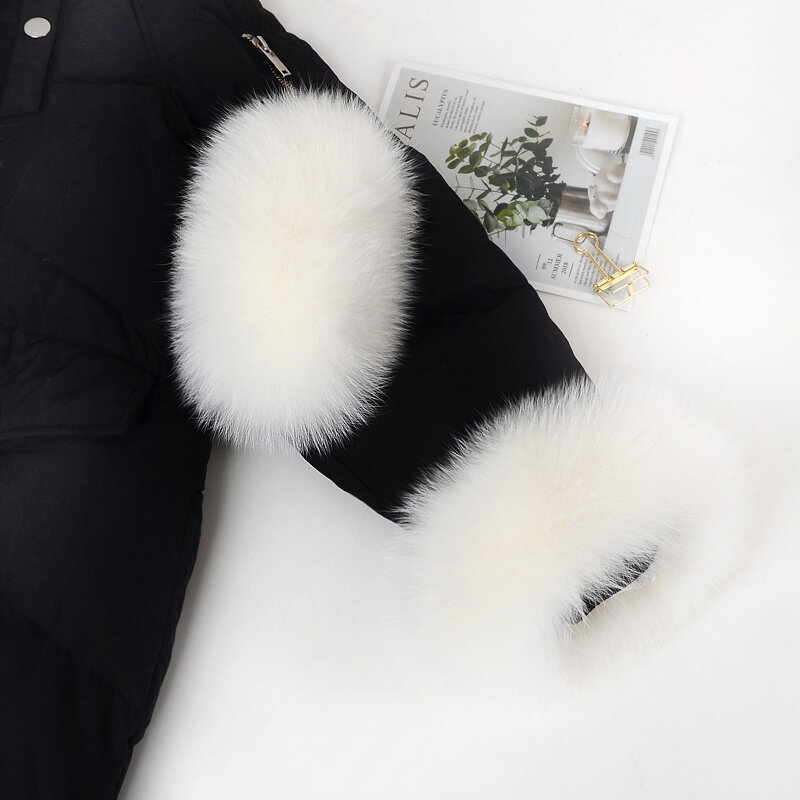 Real Fox Fur Cuffs Winter Wrist Warmer Fox Fur Arm Sleeve Lady Wrist Fur Sleeves Women Coat Cuffs Natural Fur Sleeve Bracelet