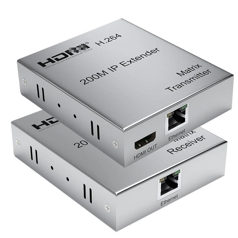 Kabel Ethernet, 200M H.264 Extender Matrix melalui Rj45 Cat6 mendukung penerima pemancar Multi ke HDMI yang kompatibel untuk PS4 PC