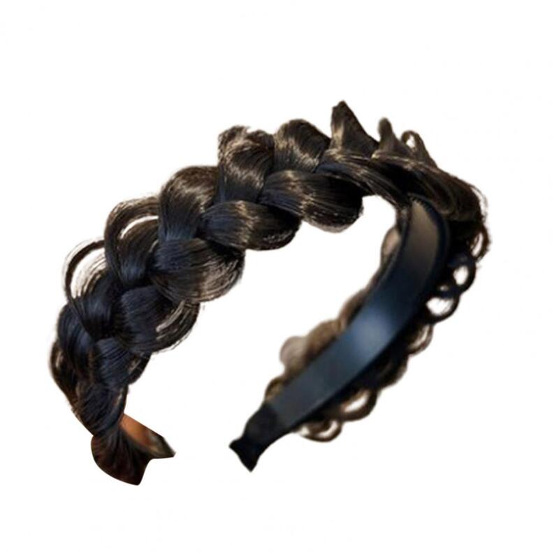 Faixas de cabelo trançado torção sintético para mulheres, tranças fashion boêmio, tiara natural, elástico, acessórios de festa