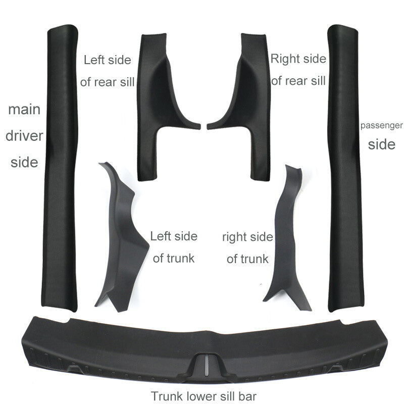 Para tesla modelo 3 tiras de peitoril da porta dianteira traseira tpe proteção de canto proteção porta boot peitoril tira bem-vindo guarda pedal capa