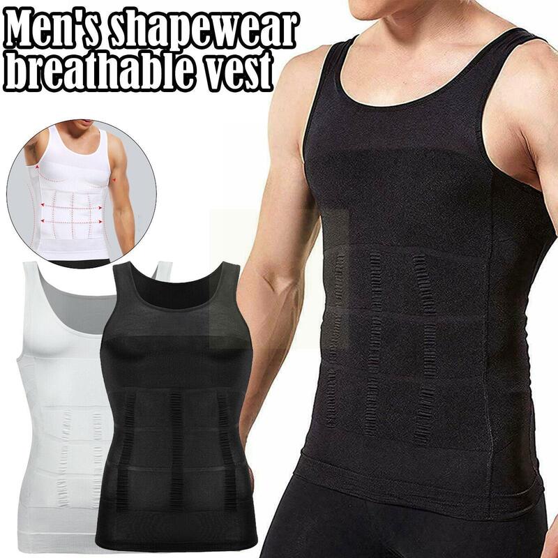 Men Slimming Elastic Body Shapewear Vest Tight Skinny Sport Breathable Compression Fitness Abdomen Shirt Control Waist