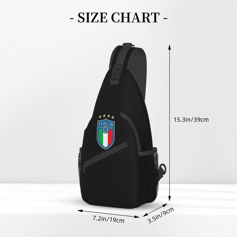 Italia Figc tas selempang tas dada pria, ransel bahu hadiah sepak bola Italia keren untuk bersepeda dan perjalanan