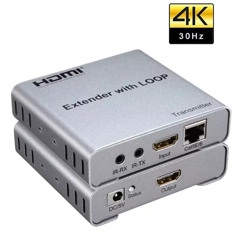 4K 100M Hdmi Extender Met Lus Door Cat5e Cat6 Rj45 Ethernet Kabel Video Zender Ontvanger 1080P Voor Laptop Pc Naar Tv Monitor