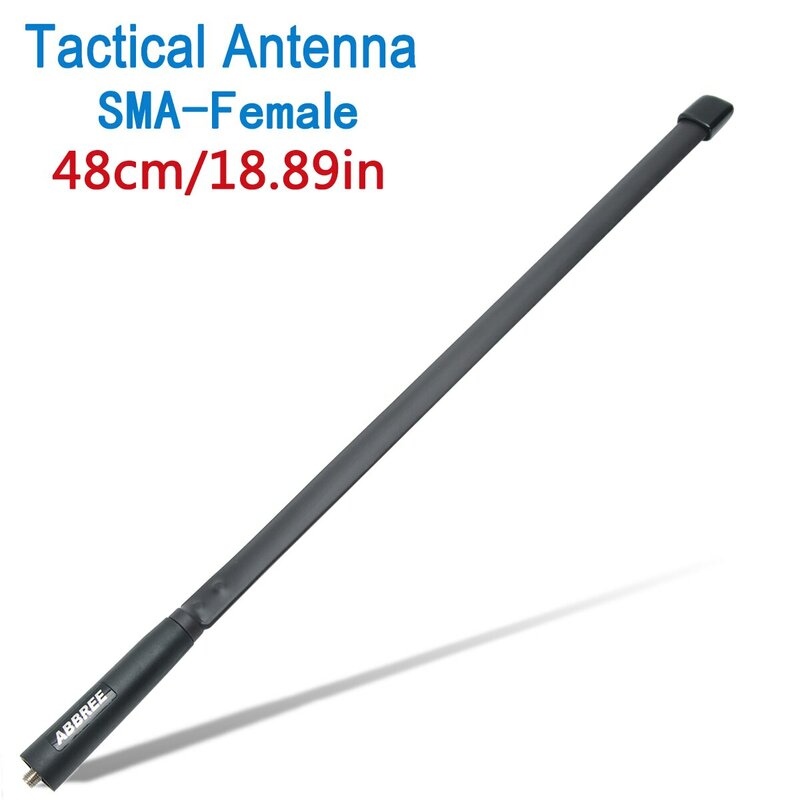 Abbree antena Taktis CS SMA Dual Band 144/430Mhz Walkie Talkie dapat dilipat untuk Baofeng UV 5R 13 Pro 888S Quansheng UV K5