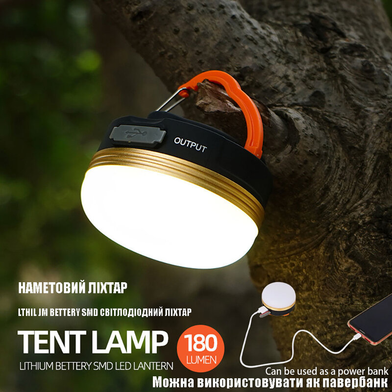 Lampe Led Portable Rechargeable de haute puissance, longue durée, éclairage d'urgence pour tente de Camping