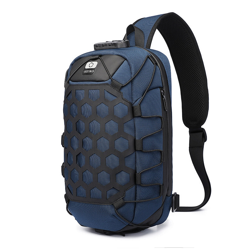 OZUKO Men Anti-theft Crossbody Bags Male Waterproof USB Charging Chest Pack Short Trip Messenger Sling Bag Shoulder Chest Bag