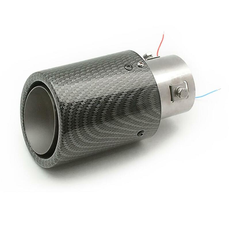 Silenciador de escape Led luminoso con luces Led de colores, luz de tubo trasero de coche de fibra de carbono de fácil instalación