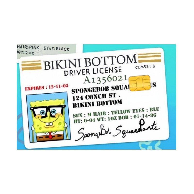 Anime Spongebob Squarepants Patrick Star Squidgard Tentaces Credit Card Stickers Bus Card Bank Card Decoration Scratch Resistant