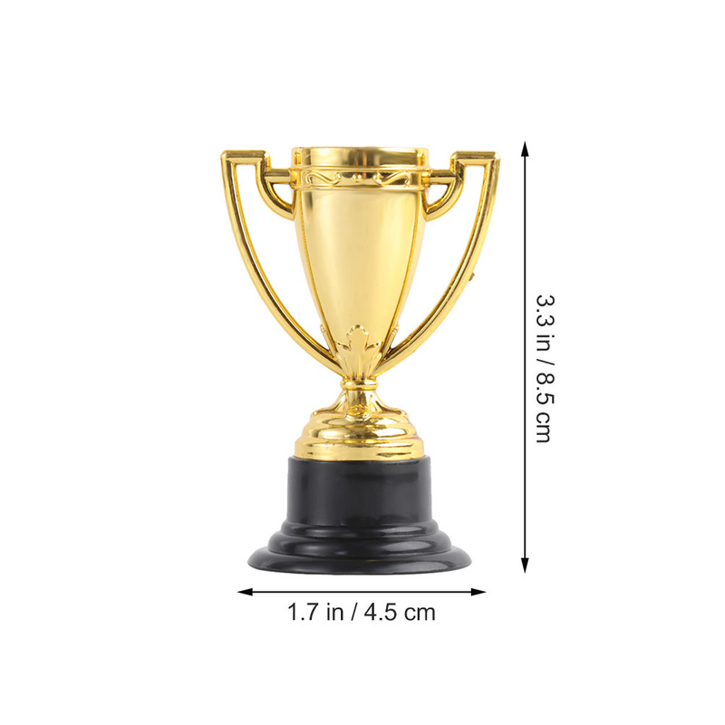 Mini trofeo de recompensa de oro de plástico para niños, medallas de fútbol, taza de premio, juguete educativo temprano, regalos de fútbol para niños, 8/10/16/20 piezas