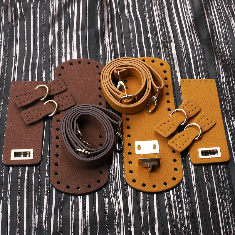 1Set tas tangan buatan tangan Set tas kulit dasar dengan paket perangkat keras aksesoris tas tangan tali Shloulder DIY ransel wanita