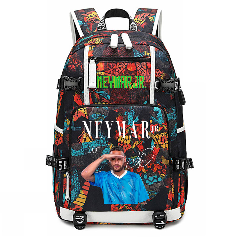 Neymar-mochila escolar de gran capacidad con estampado de avatar para estudiantes, mochila juvenil para niños, bolsa de viaje al aire libre