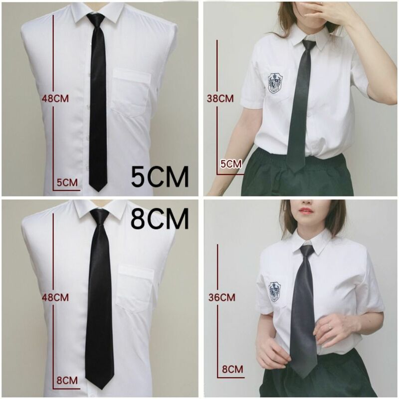 Унисекс Униформа черный галстук новый простой матовый ленивый шейный галстук зажим на нет галстука костюм галстук на молнии для женщин