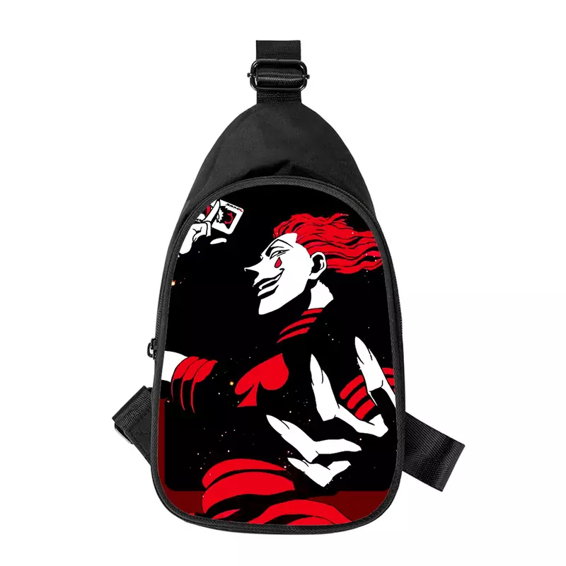 Hisoka-Bolso cruzado en el pecho con estampado 3D para hombre y mujer, bolsa de hombro para la escuela, mochila para el pecho