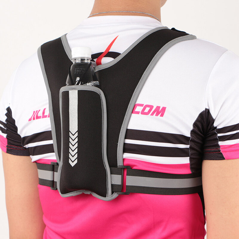 Water Bottle Bag Reflective Vest Package Multifunctional Sports Phone Chest Pack Lightweight for Outdoor Sports Cycling Climbing