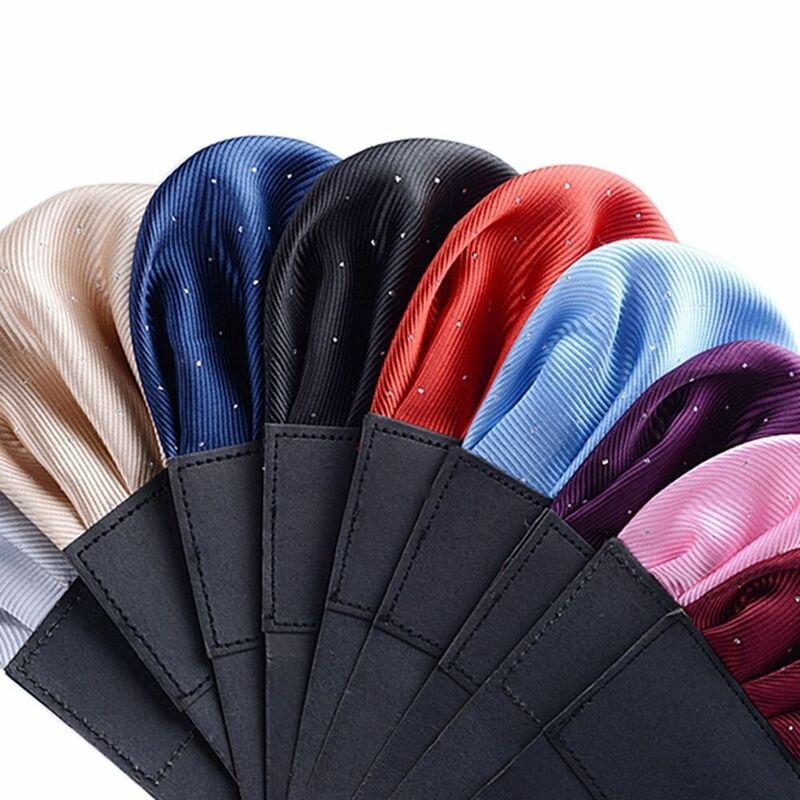 Pre-folded Solid Color Polka Dots Cotton Chest Towel Korean Pocket Hanky Suit Accessories Men Handkerchief Suit Pocket Towels