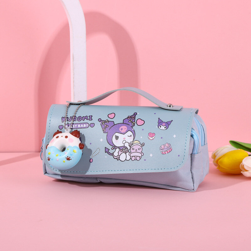 Hello Kitty Kuromi حافظة أقلام رصاص بسعة كبيرة ، حافظة أقلام متينة ، حقيبة أدوات مكتبية كاواي ، مستلزمات مدرسية