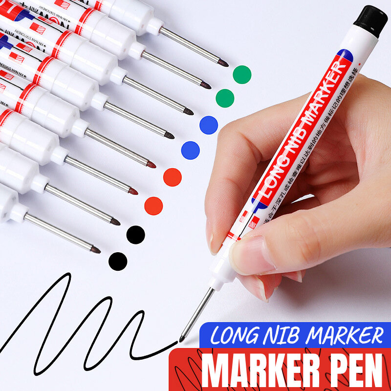 ปากกามาร์กเกอร์หัวยาวอเนกประสงค์ปากกาหมึกเจลไซลีนกันน้ำอุปกรณ์การเรียนแห้งเร็ว
