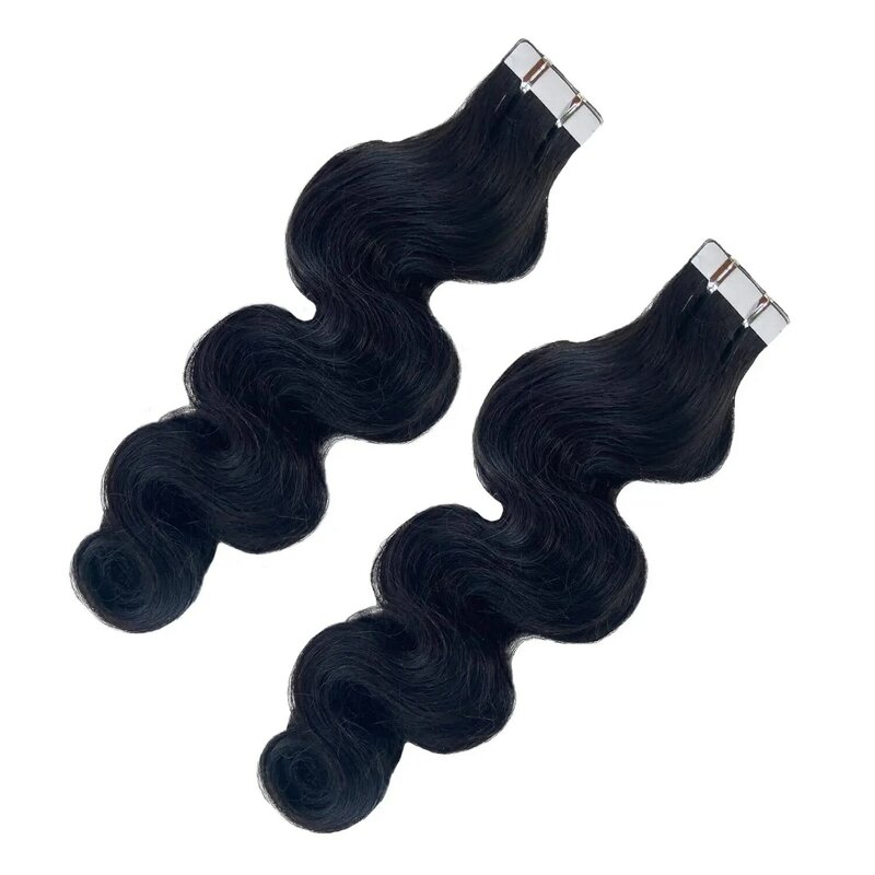 Extensiones de cabello negro Natural para mujeres negras, cinta de trama de piel de cuerpo humano Real, 50 gramos, 20 piezas