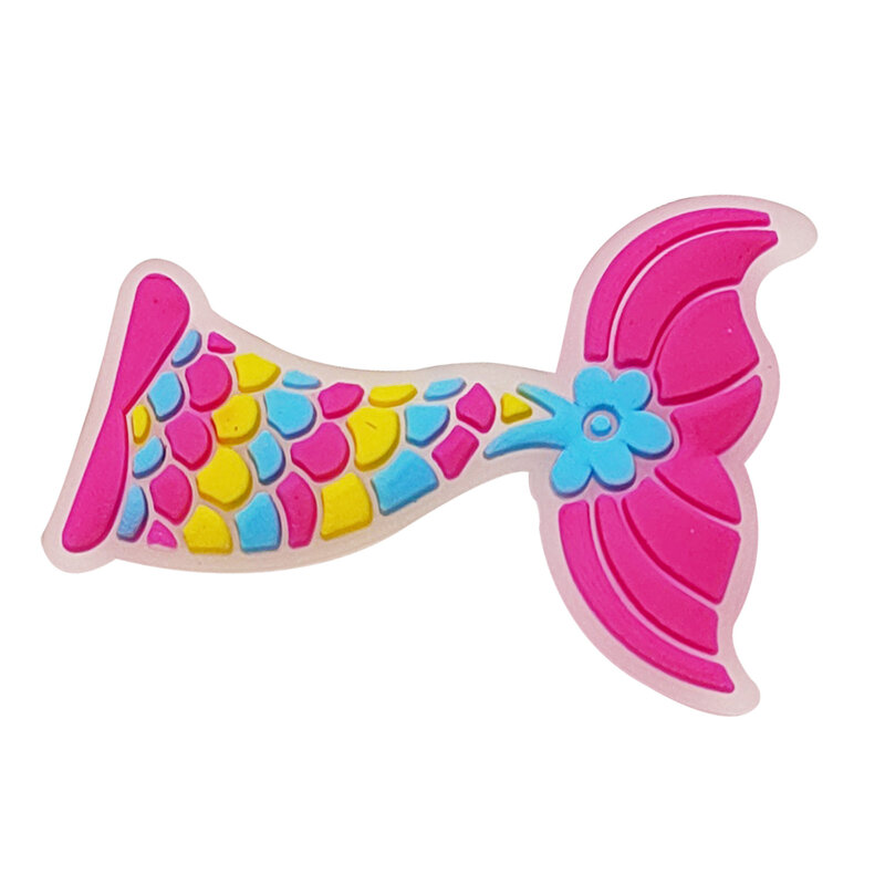 PVC sirena coda cartone colorato fibbia per scarpe charms accessori decorazioni per braccialetti braccialetto paglia zoccolo penna regalo per bambini